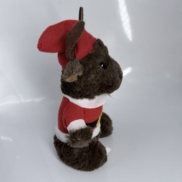 Reindeer Santa Outfit Holiday Stuffed Animal Toy Christmas House Plush 8 In - Picture 4 of 8